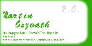 martin oszvath business card